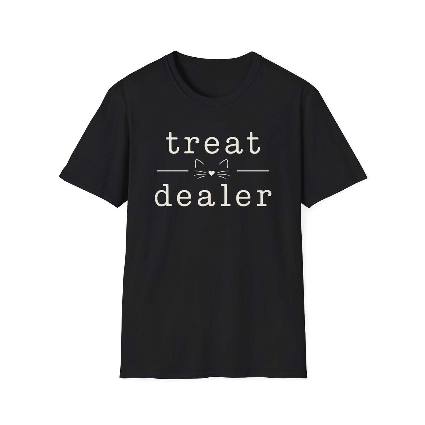 T-Shirt — "Treat Dealer" Cute Cat Treats Graphic Tee