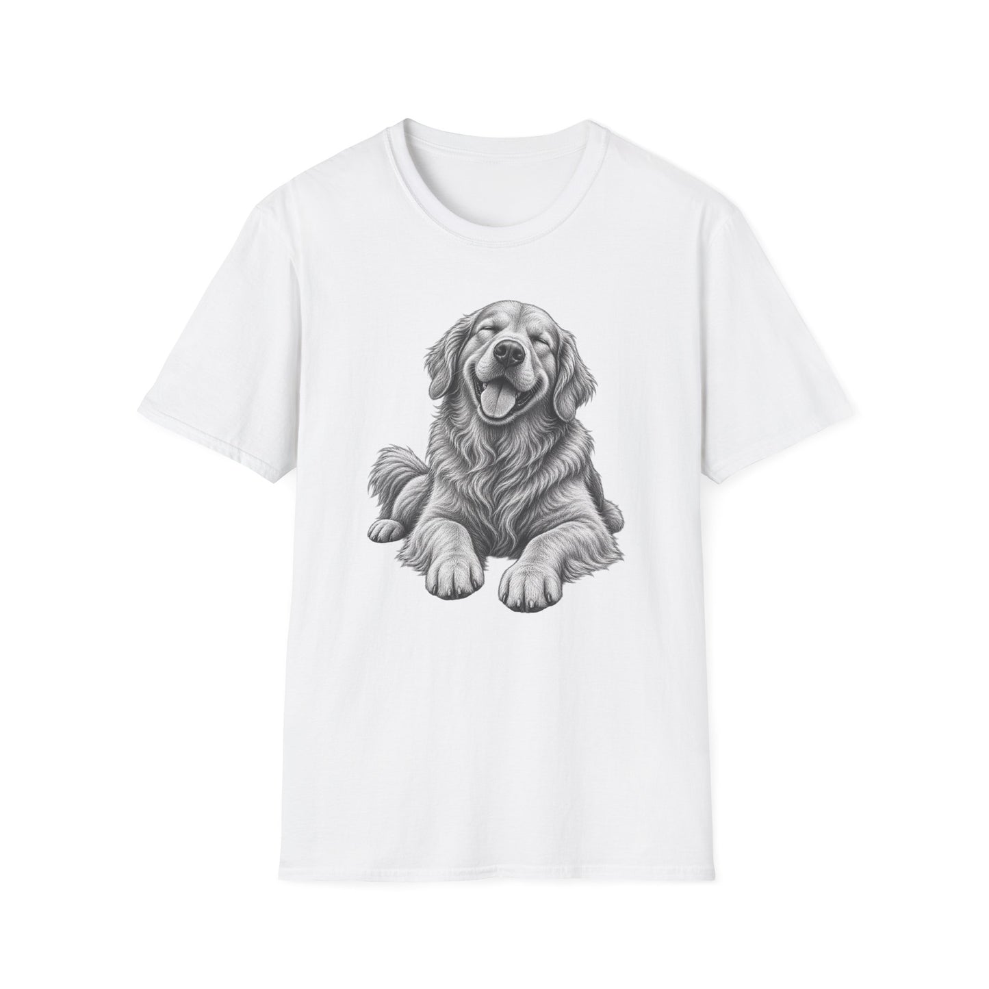 Golden Retriever Portrait T-Shirt — Smiling Dog Graphic Tee for Dog Lovers