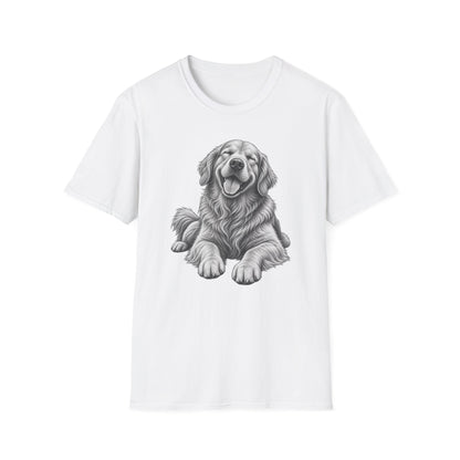 Golden Retriever Portrait T-Shirt — Smiling Dog Graphic Tee for Dog Lovers