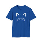 Cat Face Heart Nose T-Shirt — Cute Minimal Graphic Tee for Cat Lovers
