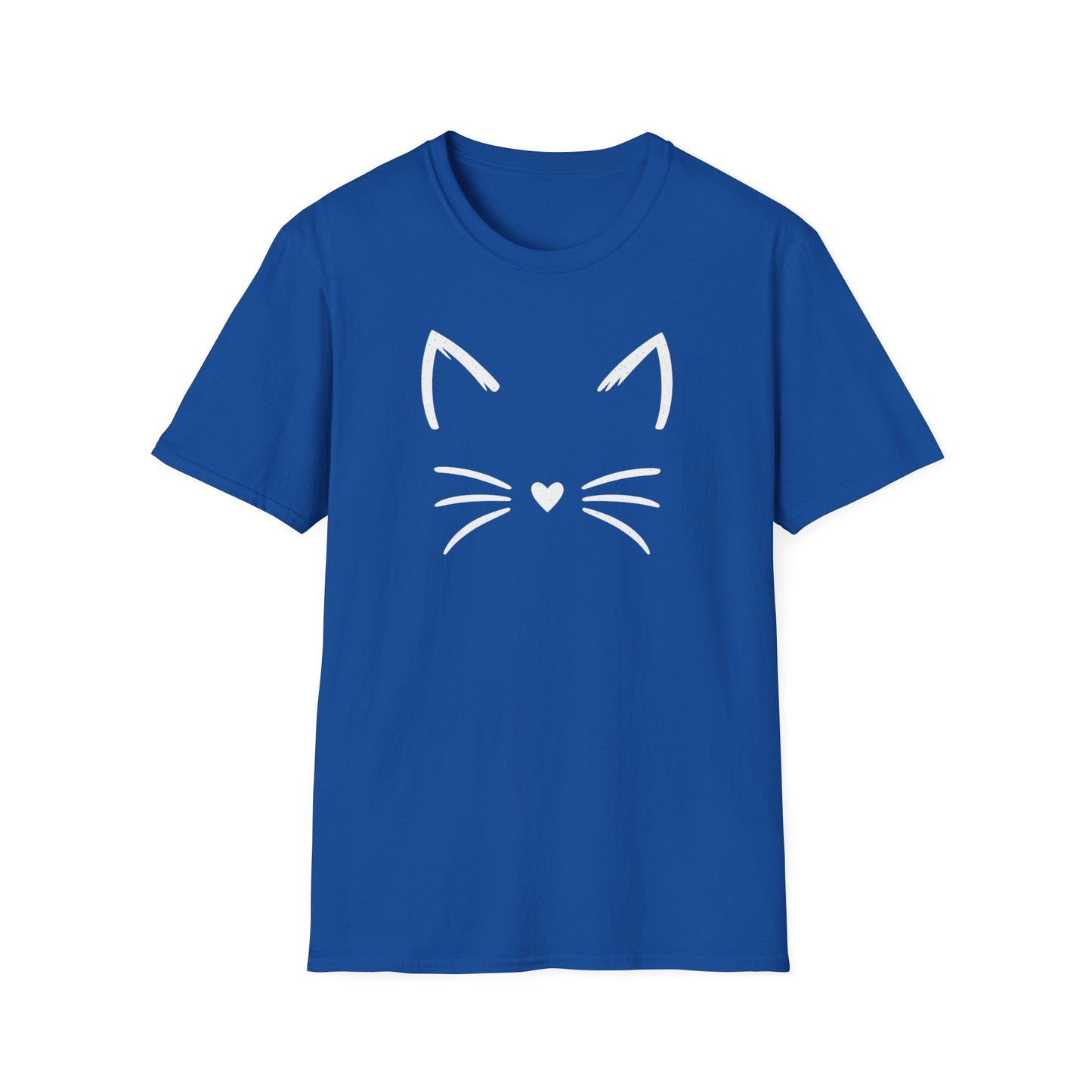 Camiseta con cara de gato y nariz de corazón: una linda camiseta con gráficos minimalistas para amantes de los gatos