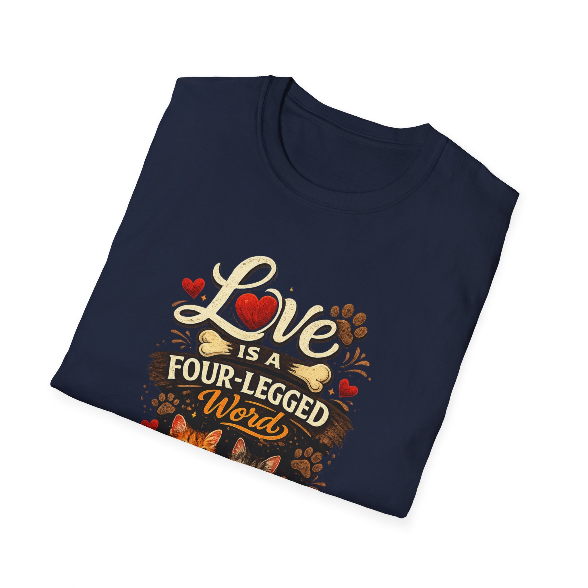 Cat Lover T-Shirt — "Love Is a Four-Legged Word" Graphic Tee