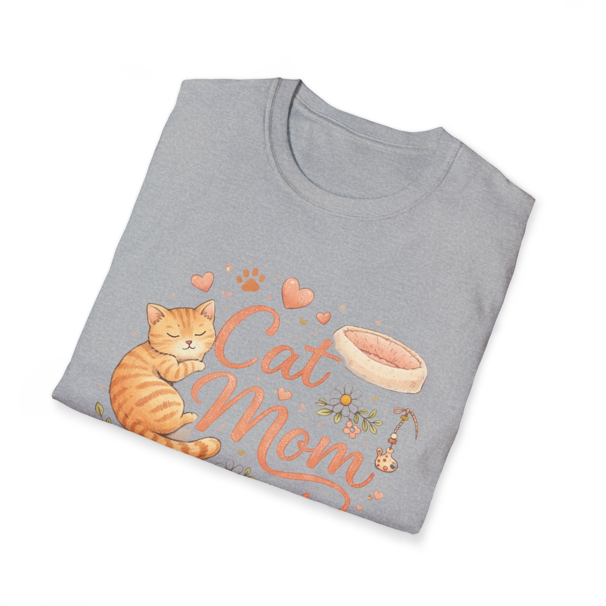 Cat Mom T-Shirt — Cute Orange Tabby Graphic Tee for Cat Lovers