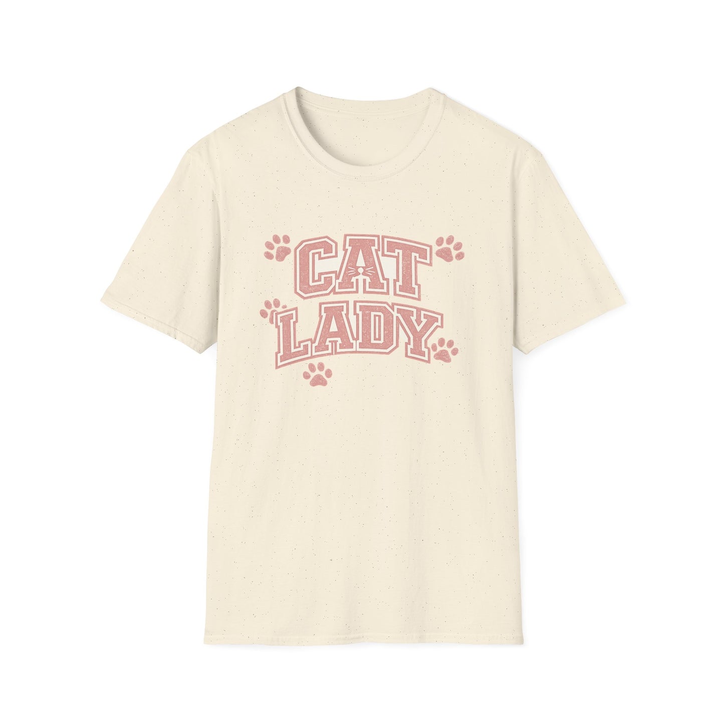 Cat Lady T-Shirt — Cute Pink Paw Print Graphic Tee for Cat Lovers