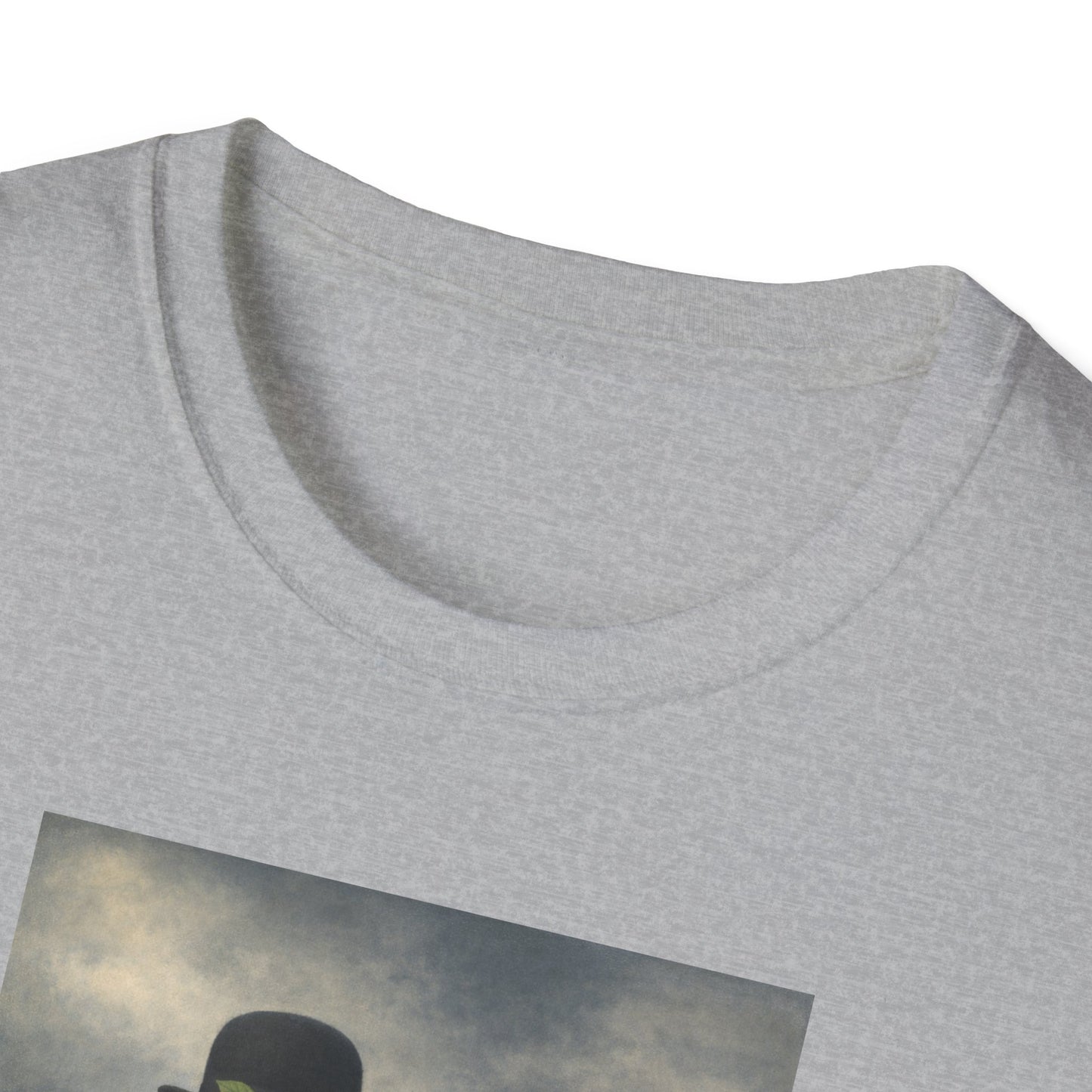 Surreal Magritte-Inspired Man with Apple T-Shirt — Vintage Surrealist Art Tee