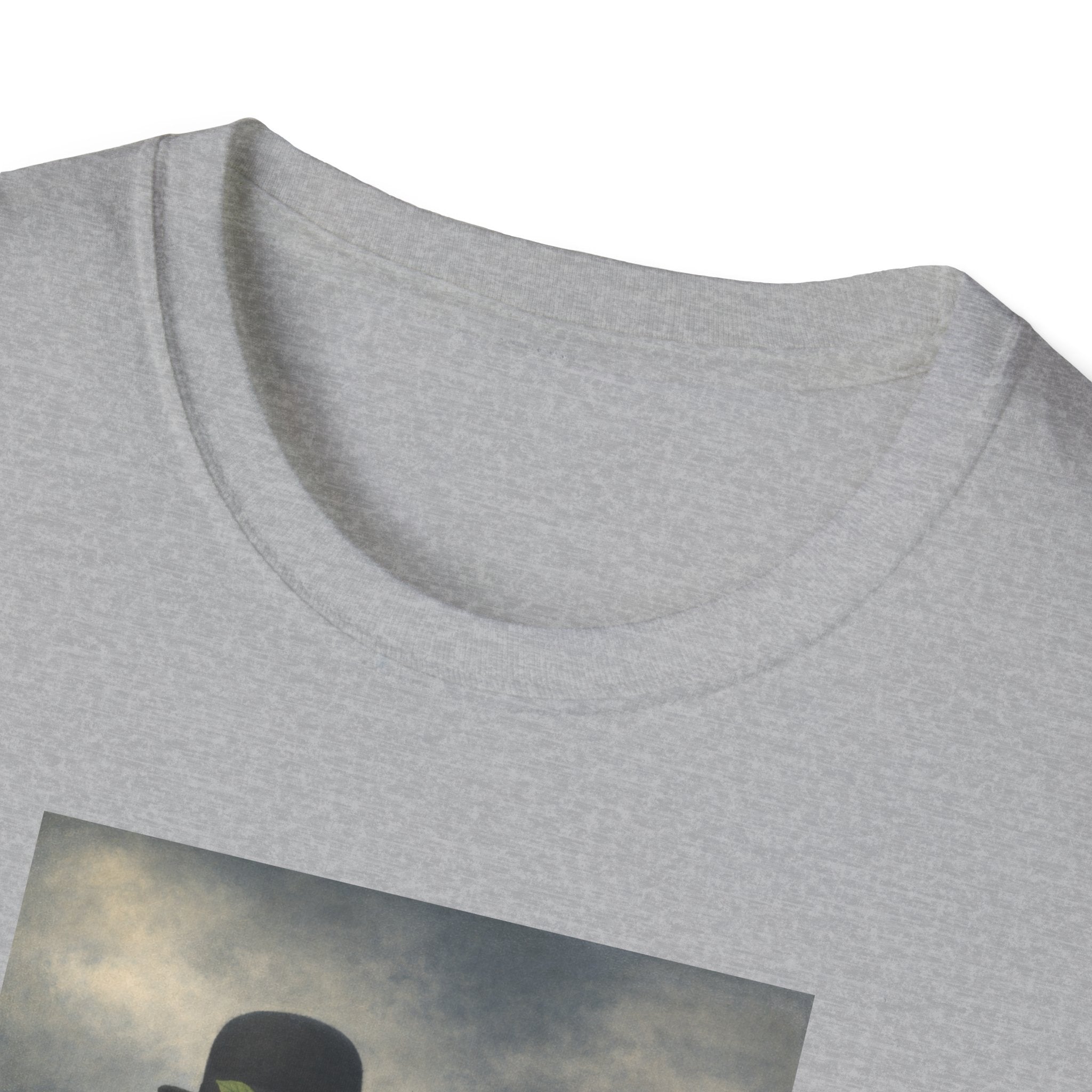 Surreal Magritte-Inspired Man with Apple T-Shirt — Vintage Surrealist Art Tee