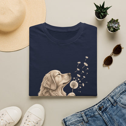 Golden Retriever Dandelion T-Shirt — Cute Dog Floral Tee