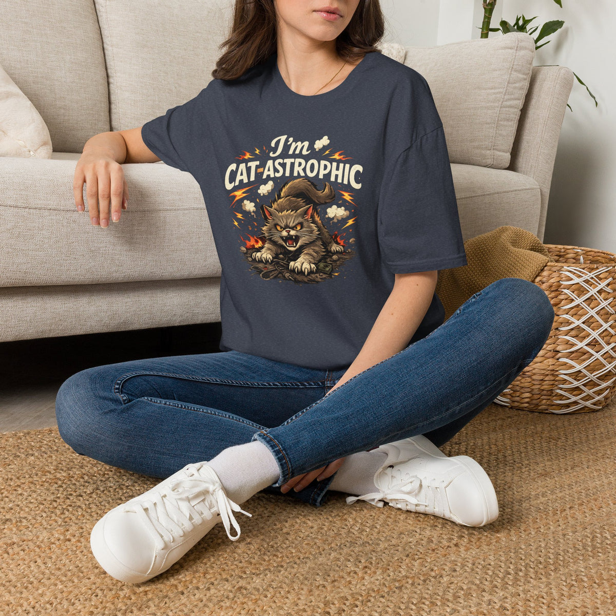 Cat-Astrophic T-Shirt — Funny Angry Cat Graphic Tee