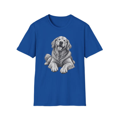 Golden Retriever Portrait T-Shirt — Smiling Dog Graphic Tee for Dog Lovers