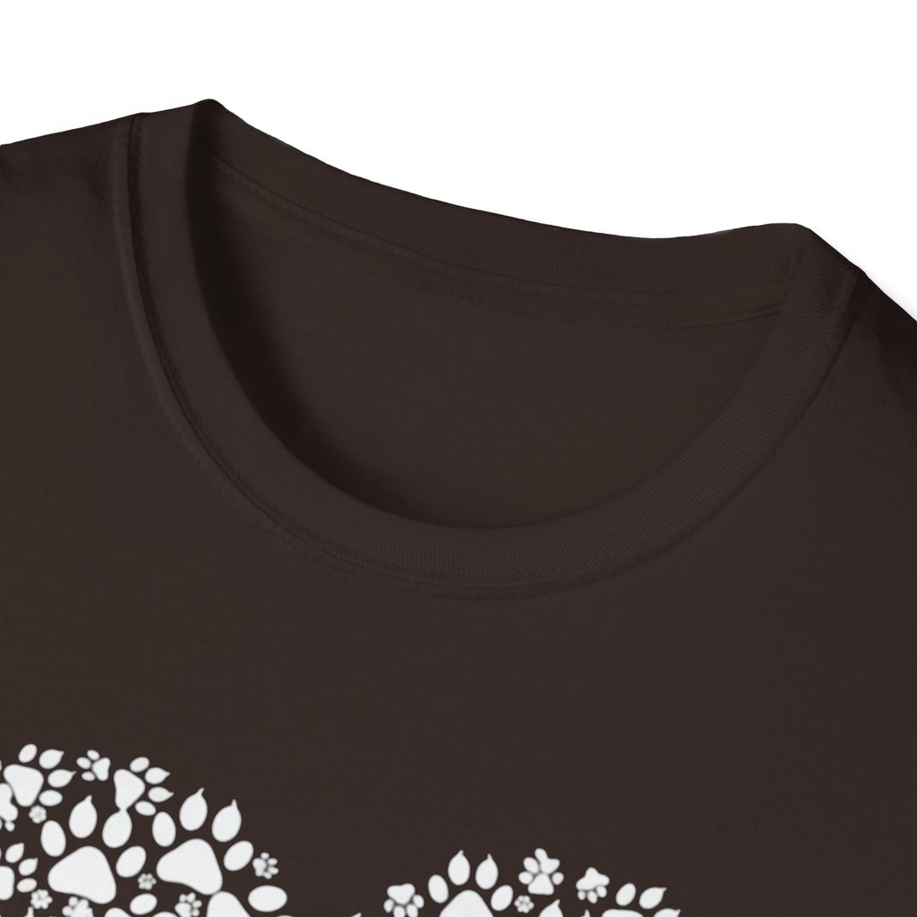 Paw Heart T-Shirt — White Doodle Paw Heart Graphic Tee