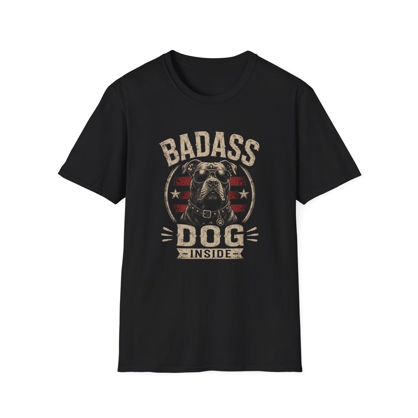 Badass Dog Inside T-Shirt — Funny Paw & Bulldog Graphic Tee for Dog Lovers