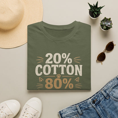 20% Cotton 80% Cat Hair T-Shirt — Funny Cat Lover Tee