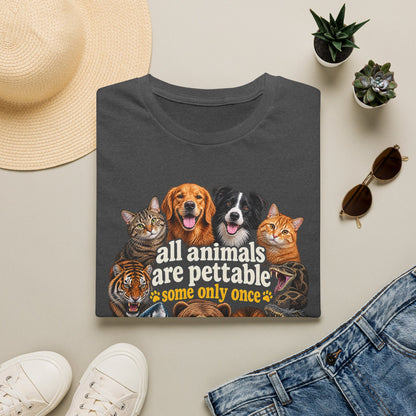 All Animals Are Pettable Graphic Tee – Funny Pet Lover T-Shirt