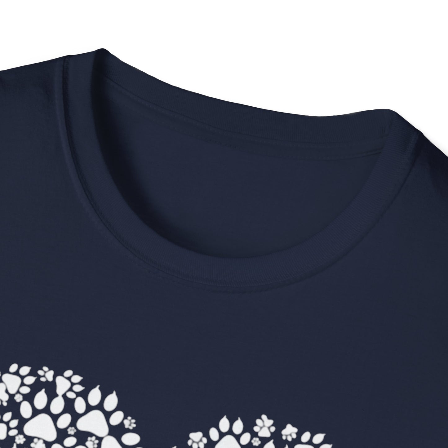 Paw Heart T-Shirt — White Doodle Paw Heart Graphic Tee