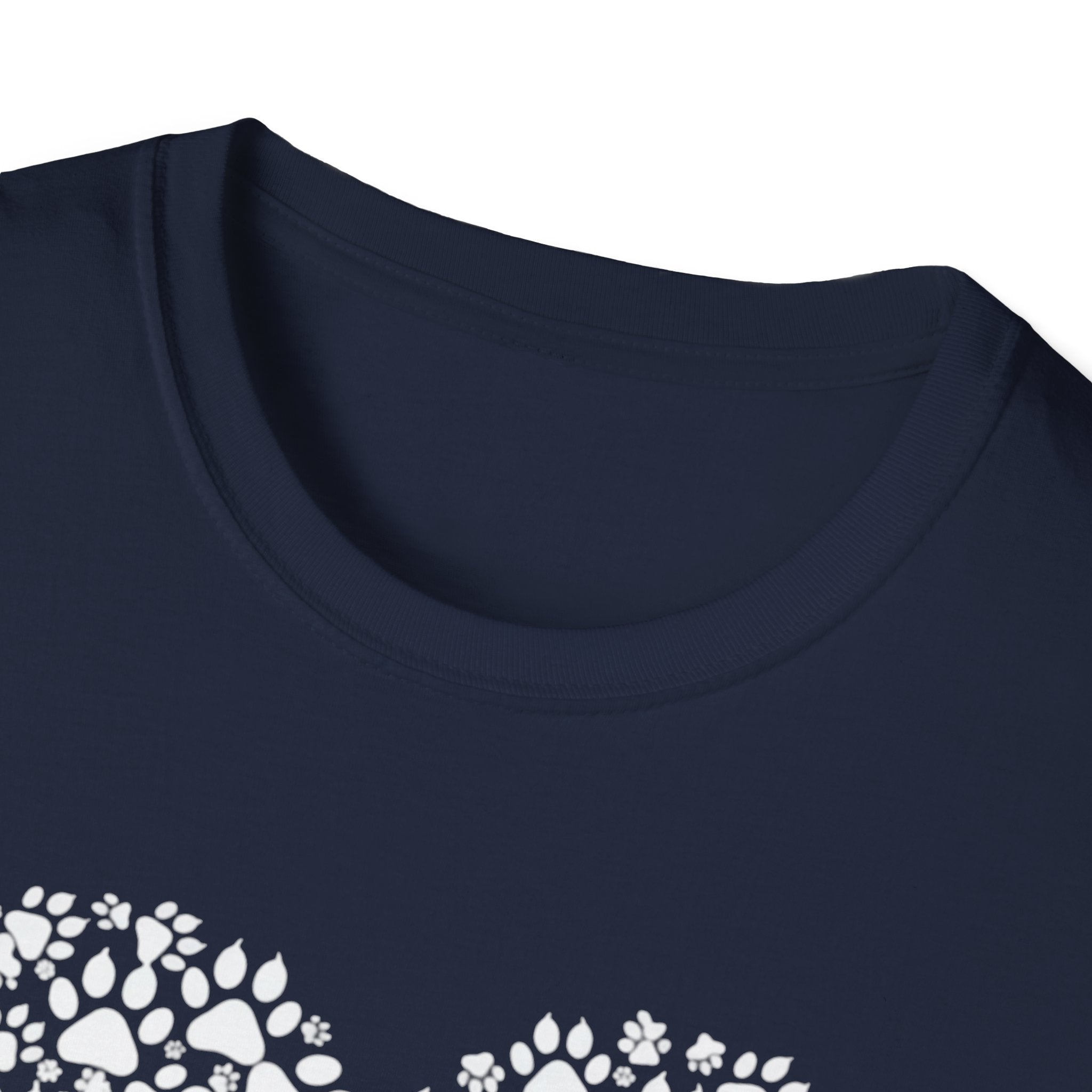 Paw Heart T-Shirt — White Doodle Paw Heart Graphic Tee