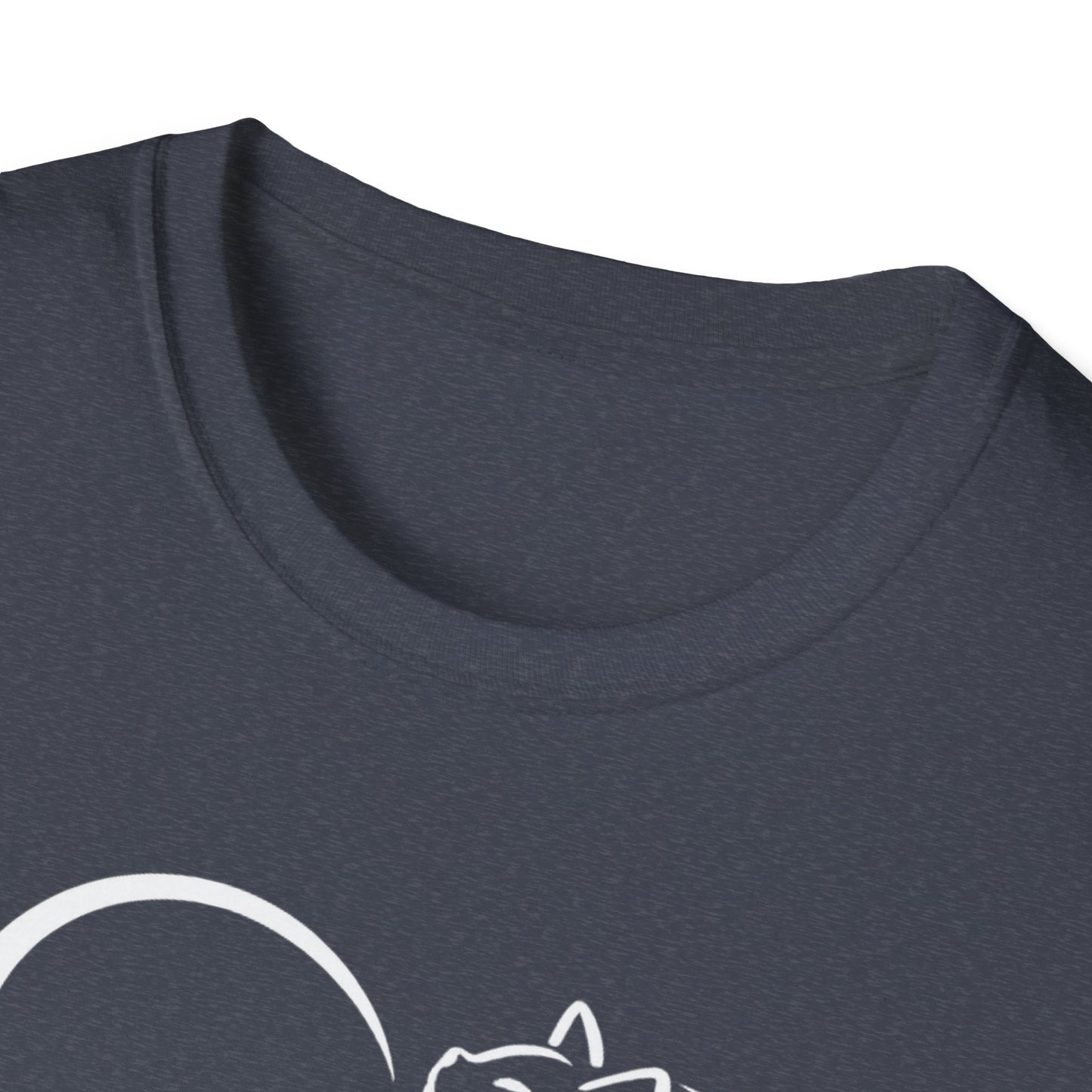 Cat Heart T-Shirt — Minimal Silhouette Cat Lover Tee