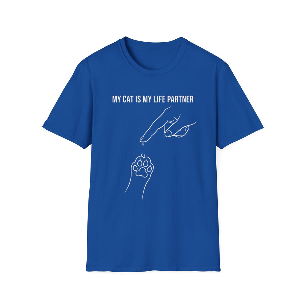 Cat Paw Partner T‑Shirt — "My Cat Is My Life Partner" Cute Cat Lover Tee