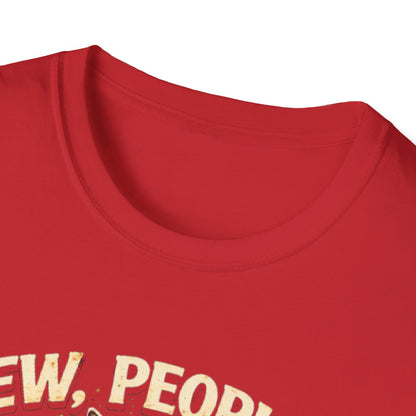 Cat Coffee Vintage T-Shirt — "Ew, People" Retro Cat with Mug Graphic