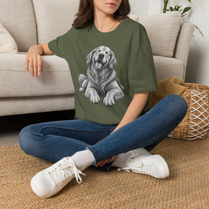 Golden Retriever Portrait T-Shirt — Smiling Dog Graphic Tee for Dog Lovers