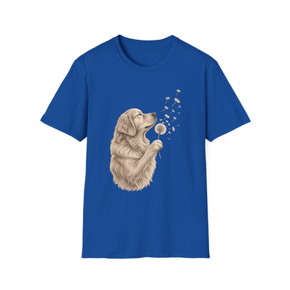 Golden Retriever Dandelion T-Shirt — Cute Dog Floral Tee
