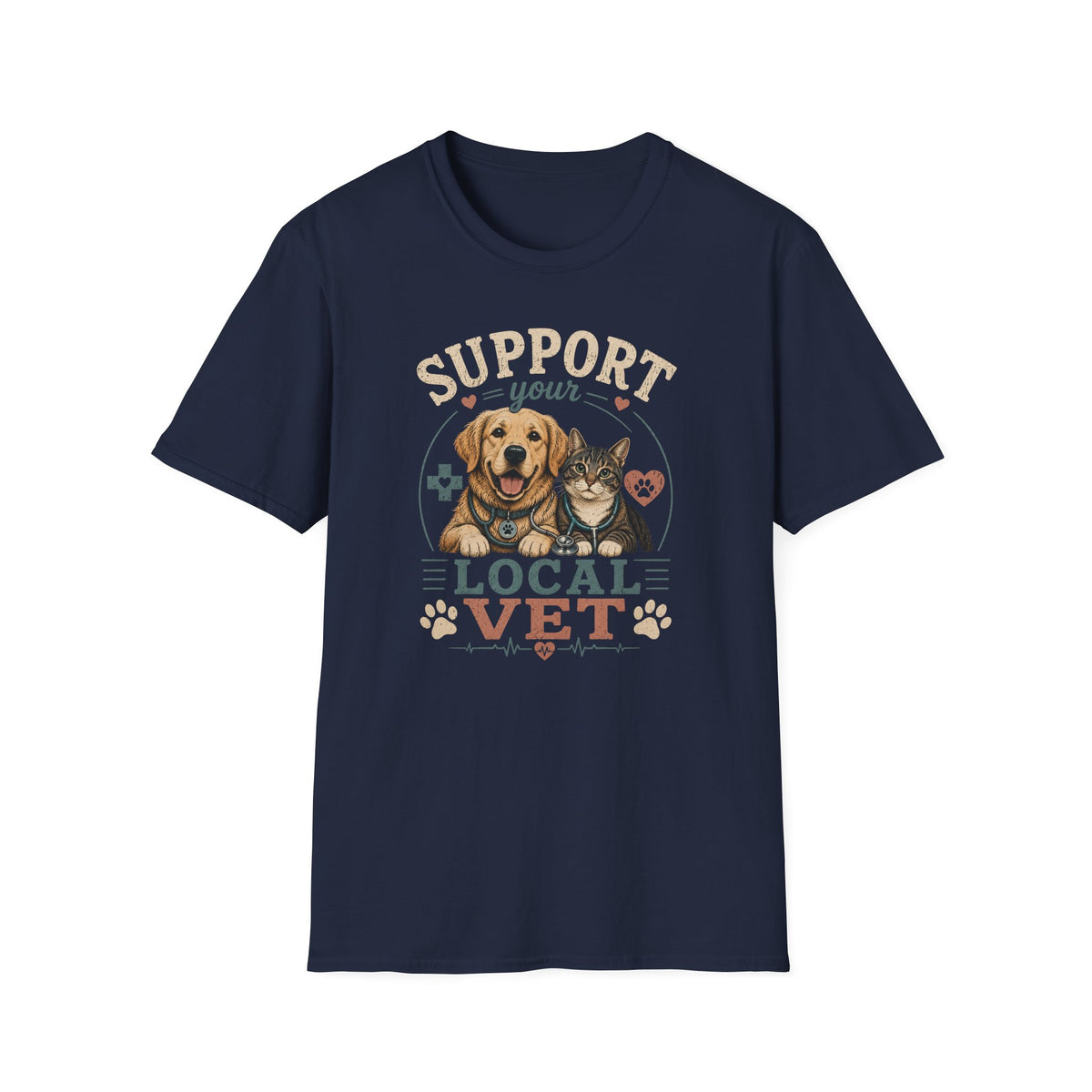 Support Your Local Vet T-Shirt — Dog & Cat Pet Rescue Tee