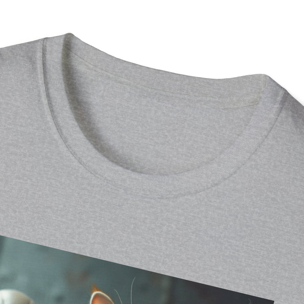 Camiseta Selfie Extraterrestre — Camiseta con gráfico de un lindo gato pelirrojo y un amigo OVNI