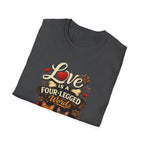 Cat Lover T-Shirt — "Love Is a Four-Legged Word" Graphic Tee