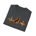 Dog Heartbeat T-Shirt — Neon Dog ECG Graphic Tee