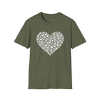 Paw Heart T-Shirt — White Doodle Paw Heart Graphic Tee