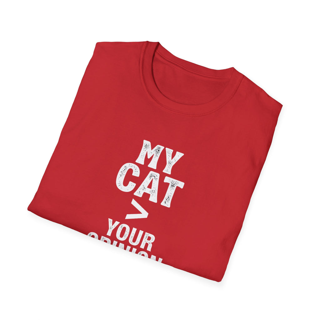 Cat Lover T‑Shirt — "My Cat > Your Opinion" Funny Pet Apparel