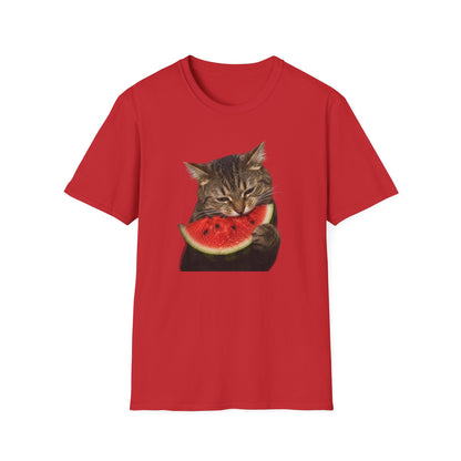Cat Eating Watermelon T‑Shirt — Cute Summer Cat Graphic Tee