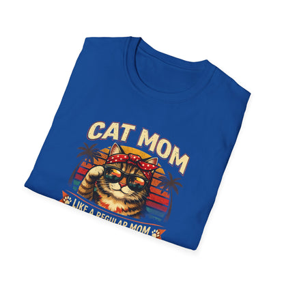 Cat Mom T-Shirt — "Cat Mom Like A Regular Mom But Cooler" Retro Graphic Tee
