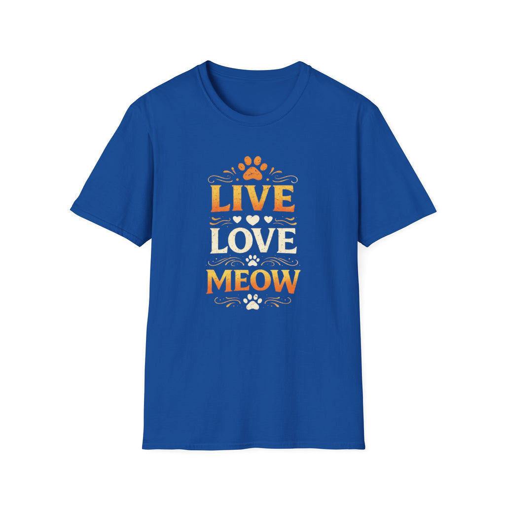 Camiseta "Live Love Meow": una linda camiseta con estampado de pata de gato para amantes de los gatos