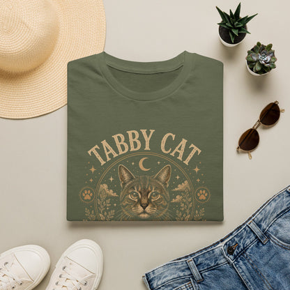 Tabby Cat Society T-Shirt — Vintage Moon & Paw Graphic Cat Lover Tee