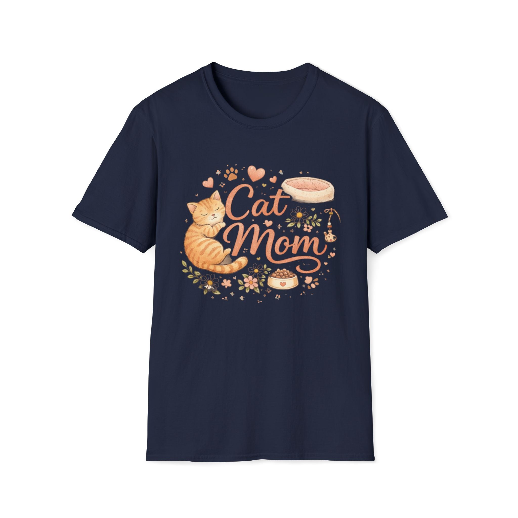 Cat Mom T-Shirt — Cute Orange Tabby Graphic Tee for Cat Lovers