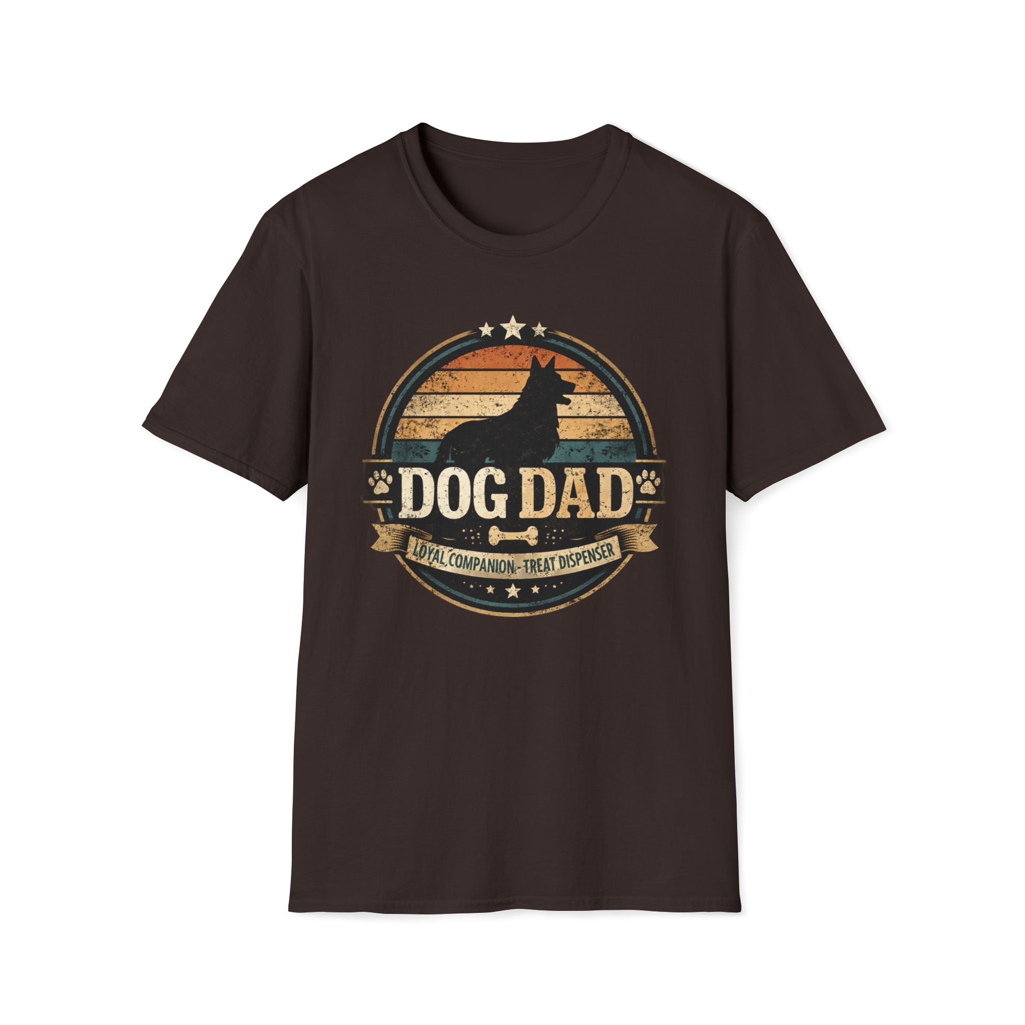 Dog Dad T-Shirt — Vintage Silhouette "Dog Dad" Graphic Tee for Pet Lovers