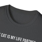 Cat Paw Partner T‑Shirt — "My Cat Is My Life Partner" Cute Cat Lover Tee