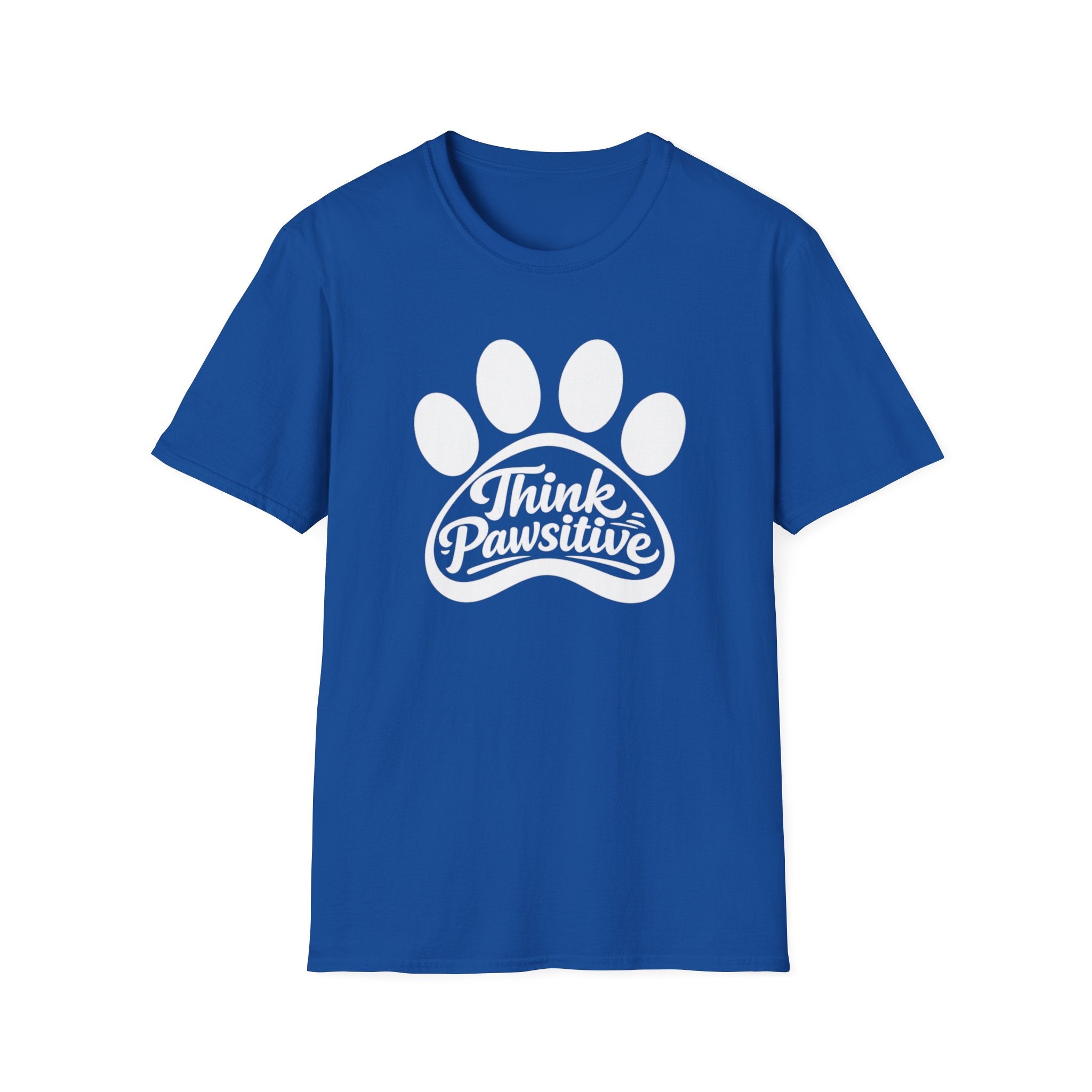 Camiseta con estampado de patas Think Pawsitive — Camiseta positiva para amantes de las mascotas