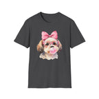 Shih Tzu Bubblegum Bow T-Shirt — Cute Puppy Tee for Dog Lovers