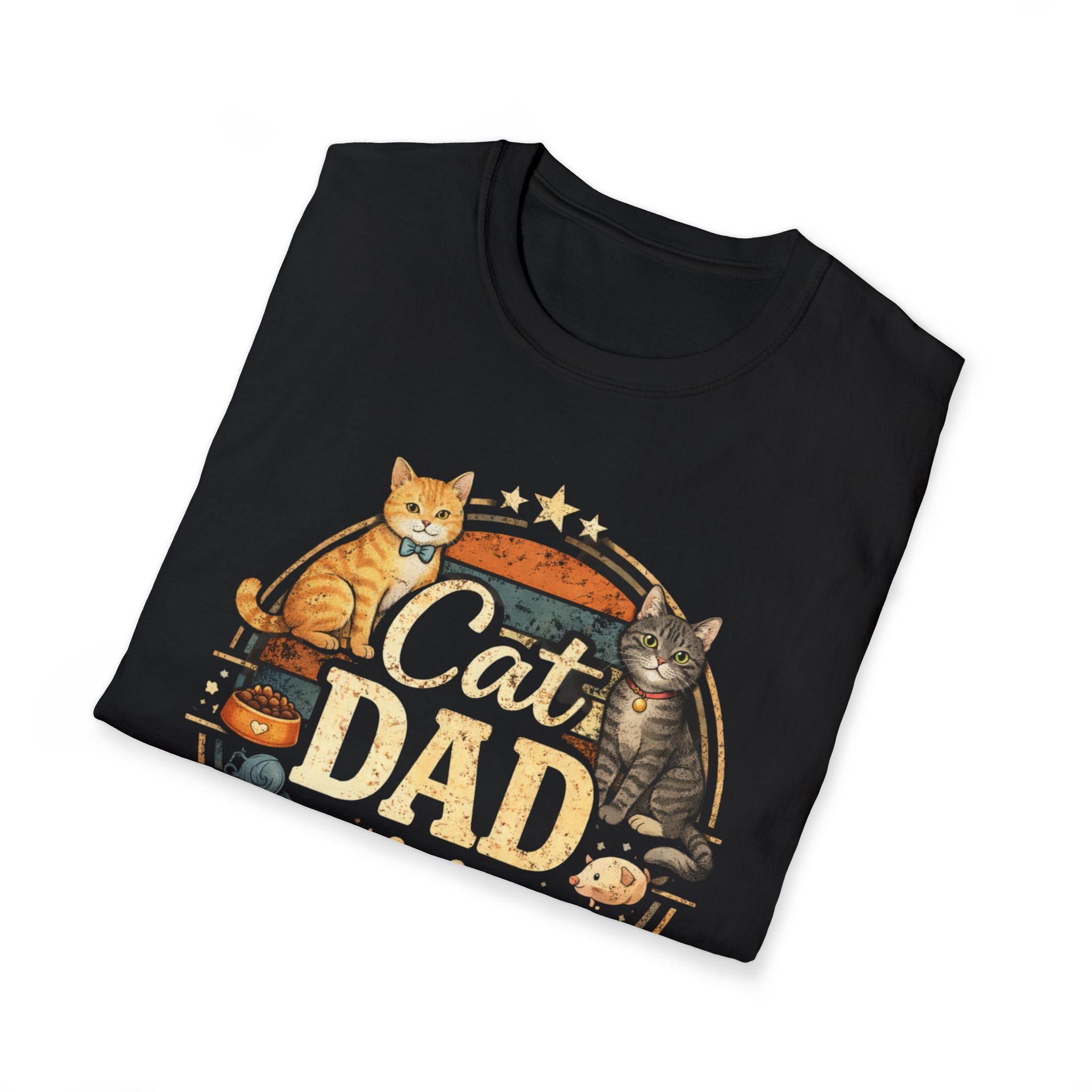 Cat Dad T-Shirt – Vintage Pet Lover Tee with Cats & ‘Cat Dad’ Graphic