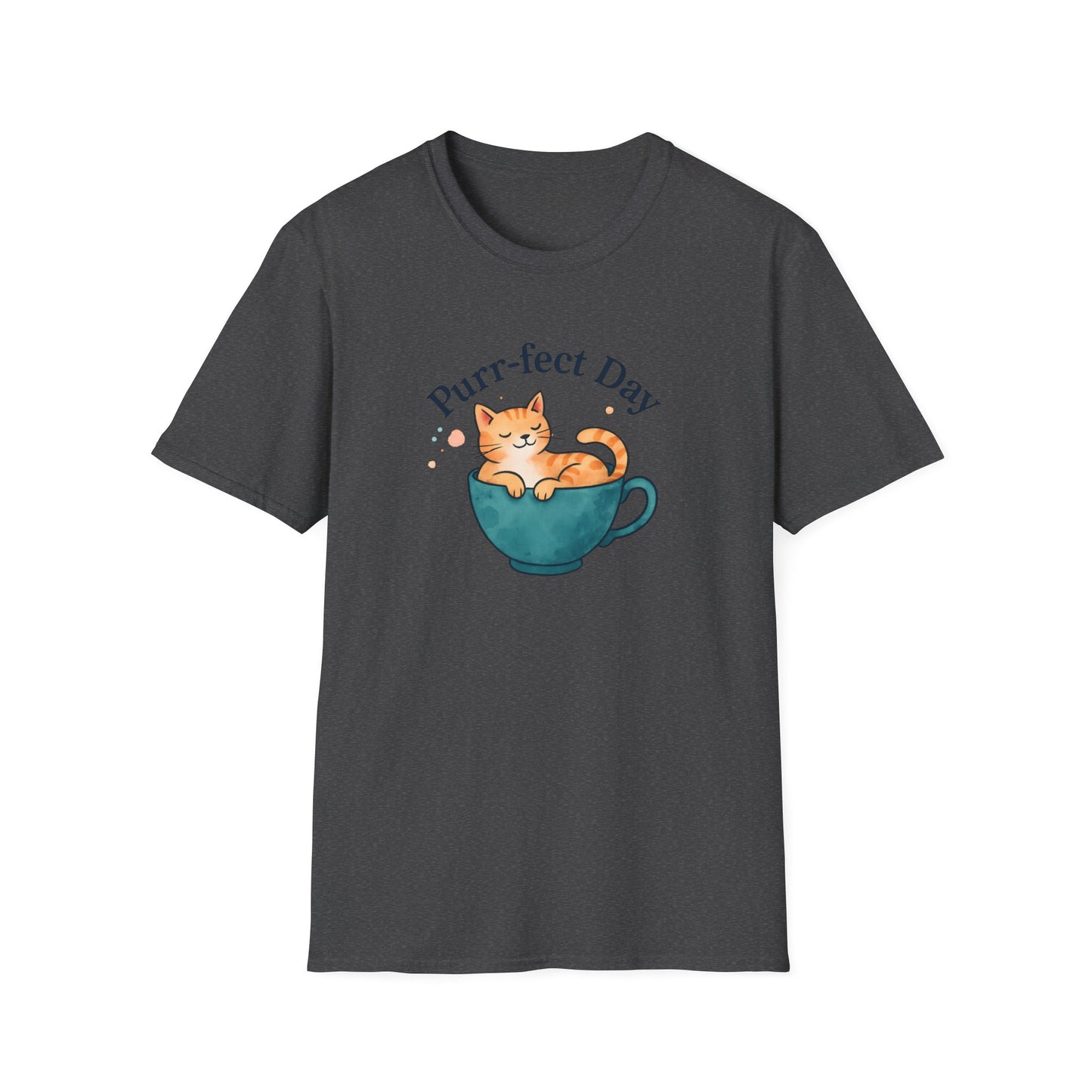 Camiseta de gato en taza de té