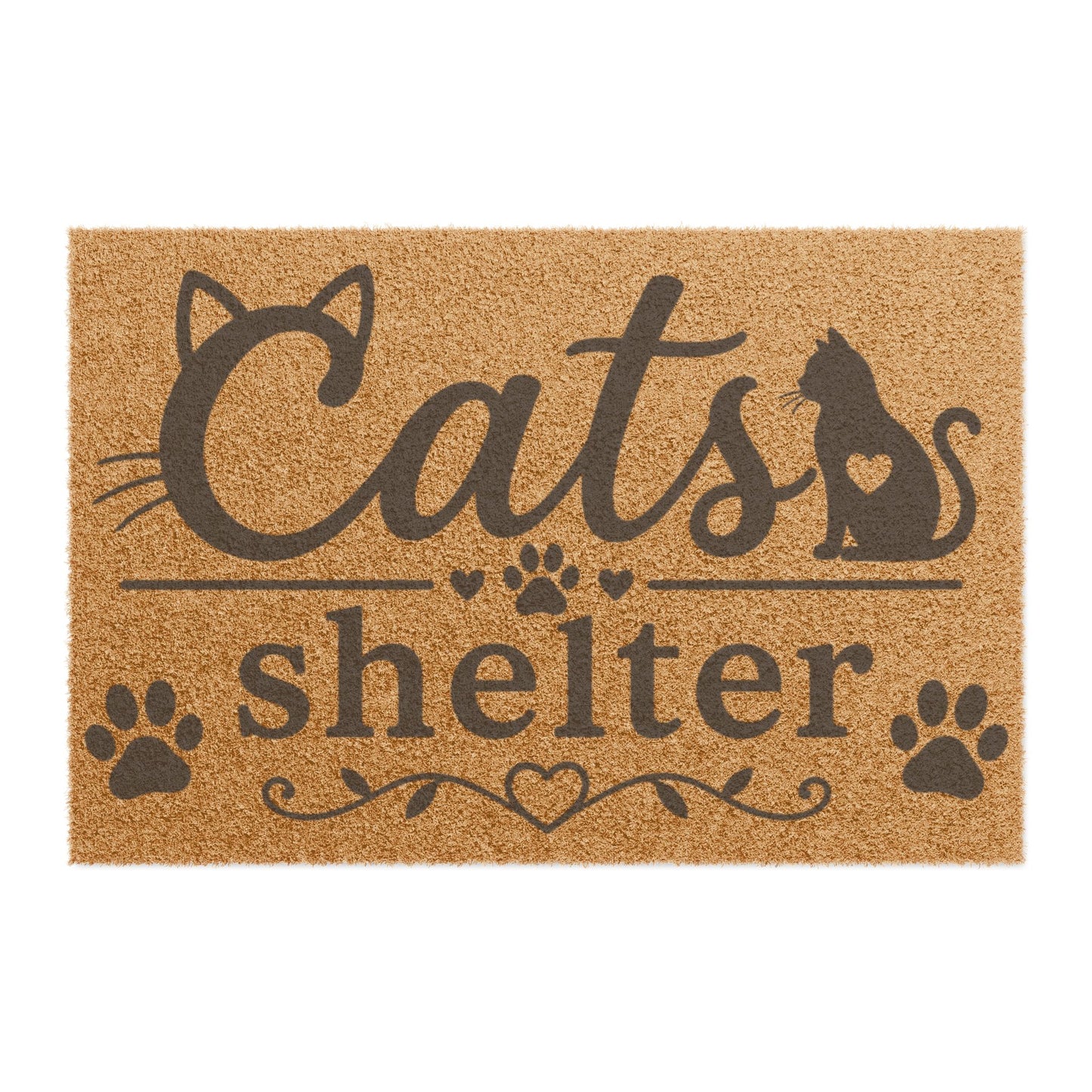 Cats Shelter Doormat – Decorative Welcome Mat with Paw Print Design