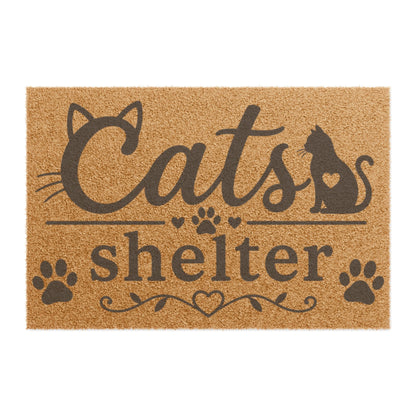 Cats Shelter Doormat – Decorative Welcome Mat with Paw Print Design