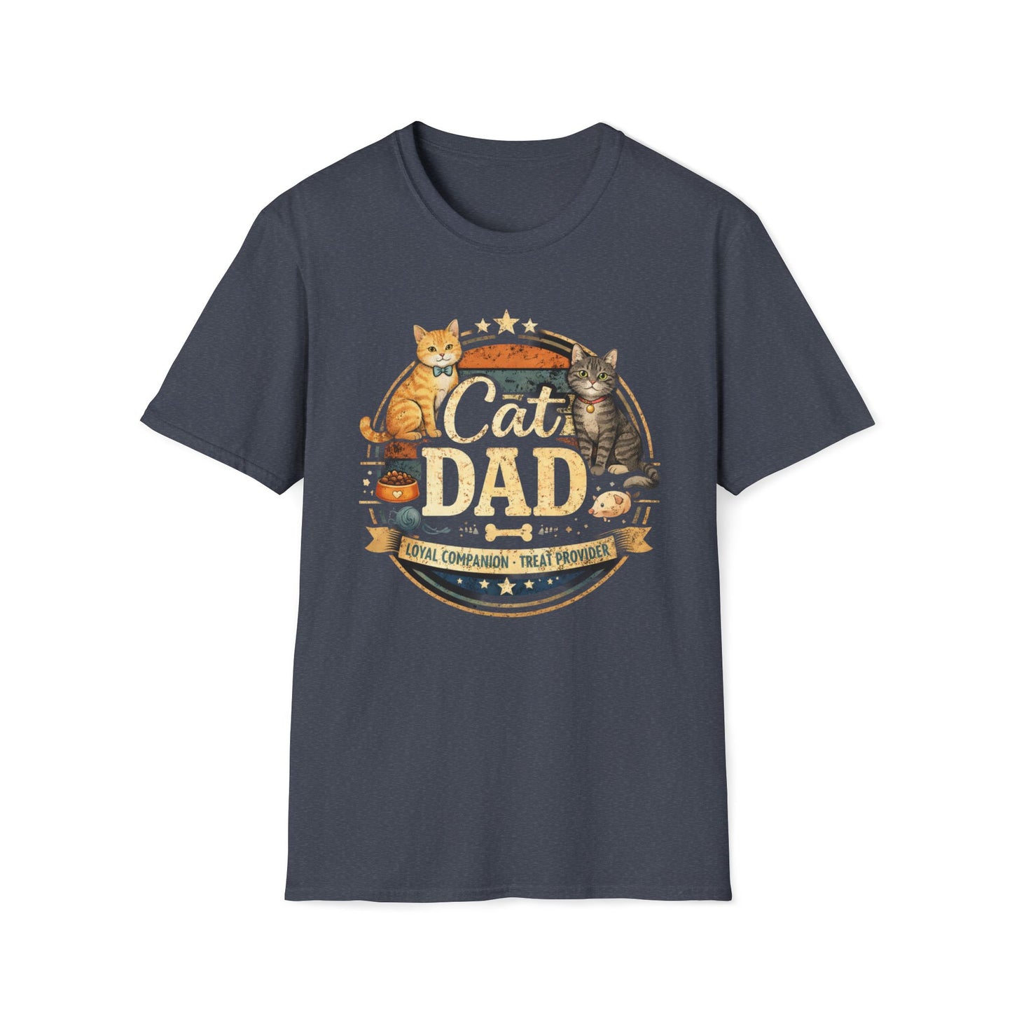 Camiseta "Papá Gato": Camiseta vintage para amantes de las mascotas con gatos y gráfico de "Papá Gato"