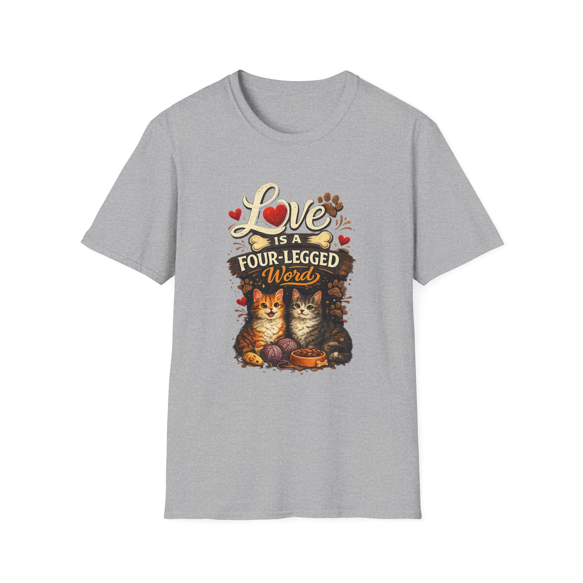Cat Lover T-Shirt — "Love Is a Four-Legged Word" Graphic Tee