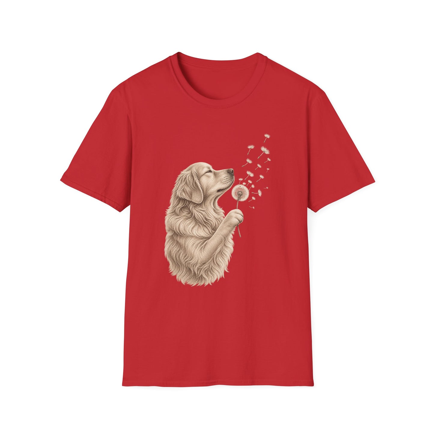Golden Retriever Dandelion T-Shirt — Cute Dog Floral Tee