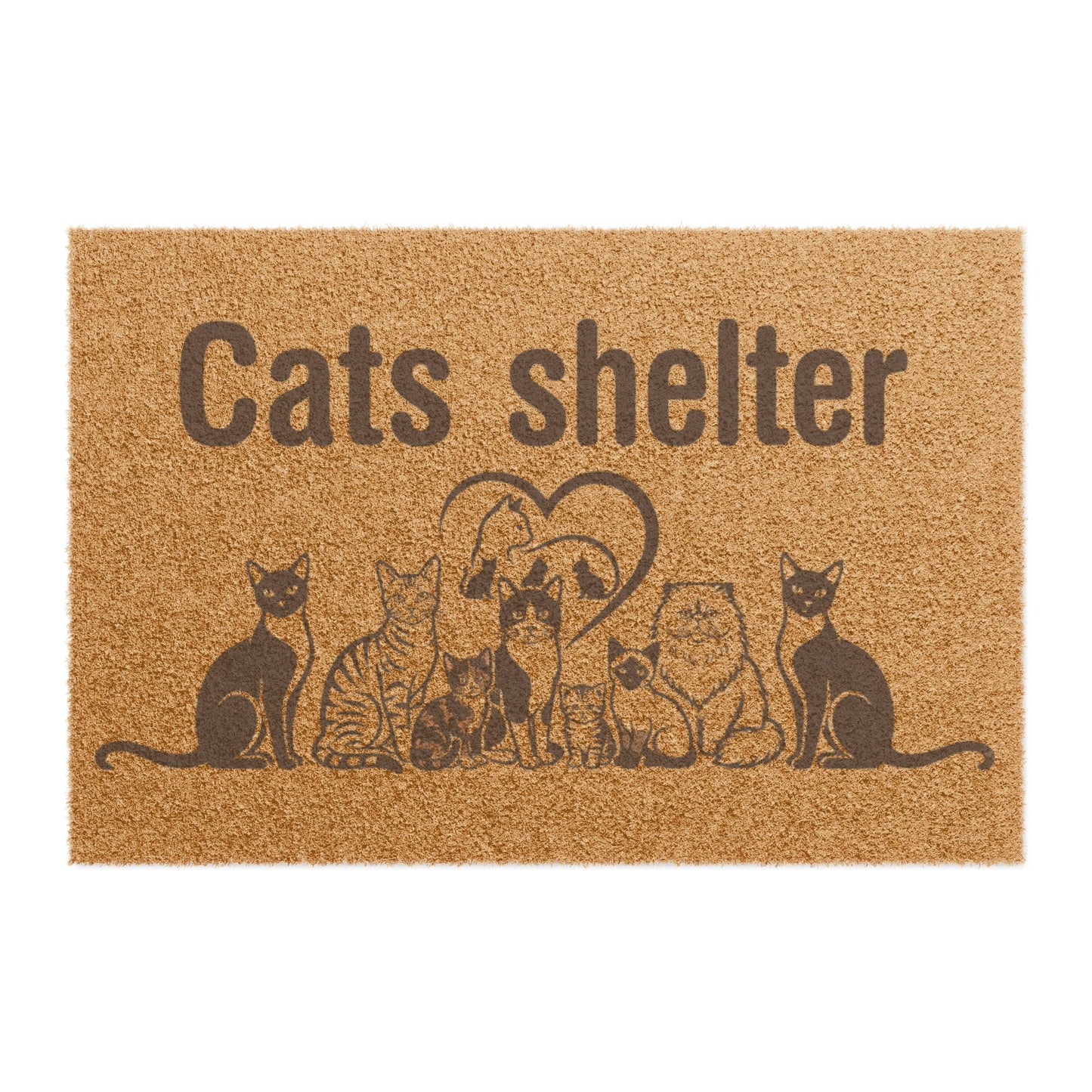 Cat Shelter Coir Doormat — Welcome Mat for Animal Rescue & Cat Lovers