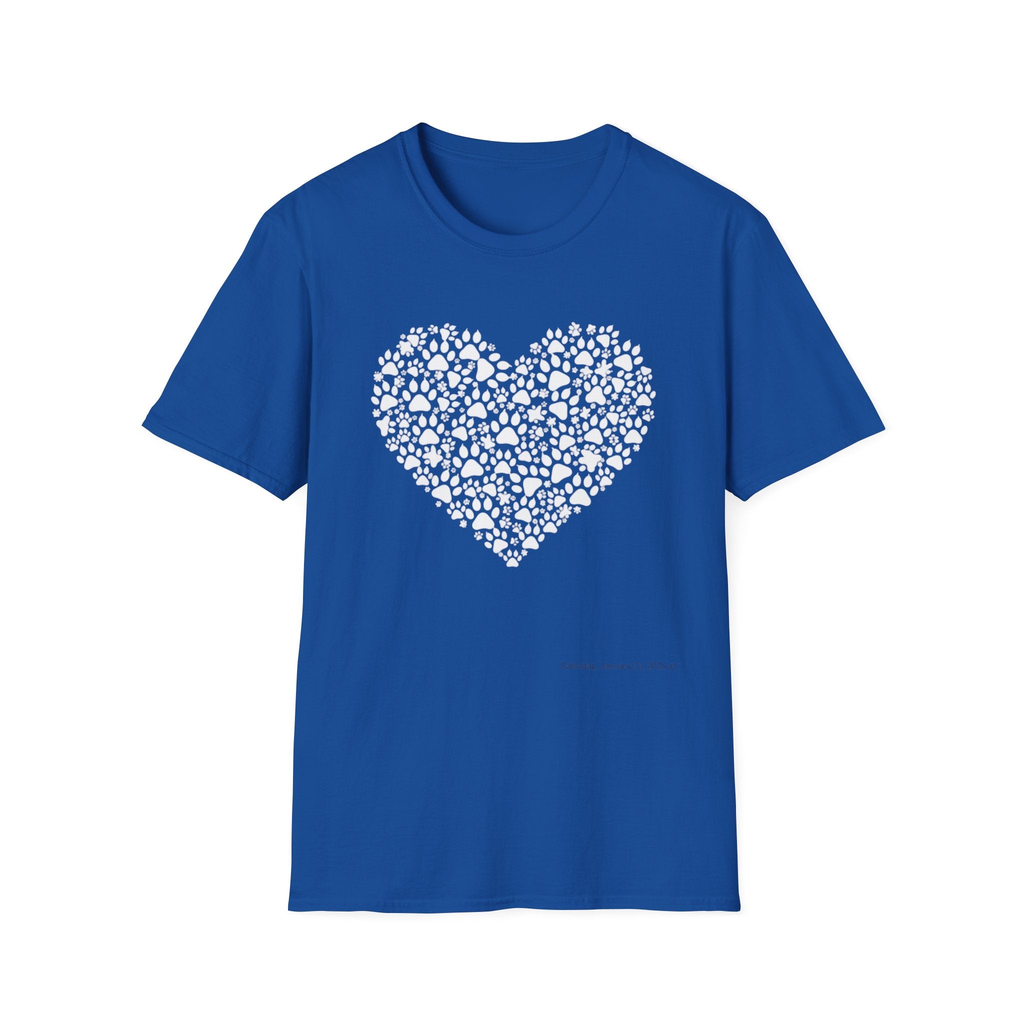 Paw Heart T-Shirt — White Doodle Paw Heart Graphic Tee