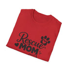 Camiseta Rescue Mom: Linda camiseta con estampado de perro rescatado para mamás de mascotas