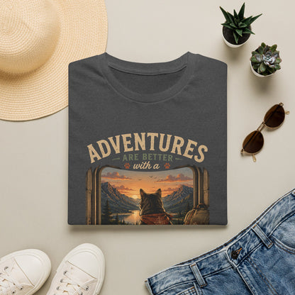 Adventure Cat T‑Shirt — “Adventures Are Better with a Cat” Graphic Tee
